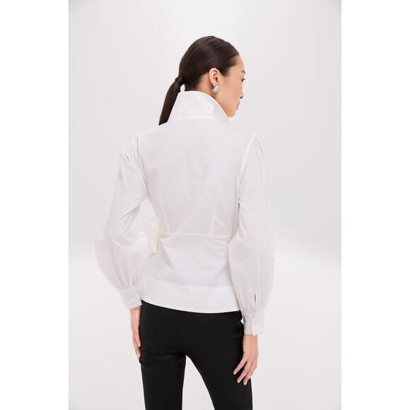 TUCKERNUCK White Tie Front Bow Bea Blouse Size XXL NWT Retail $168 Tuckernuck - Picture 2 of 8